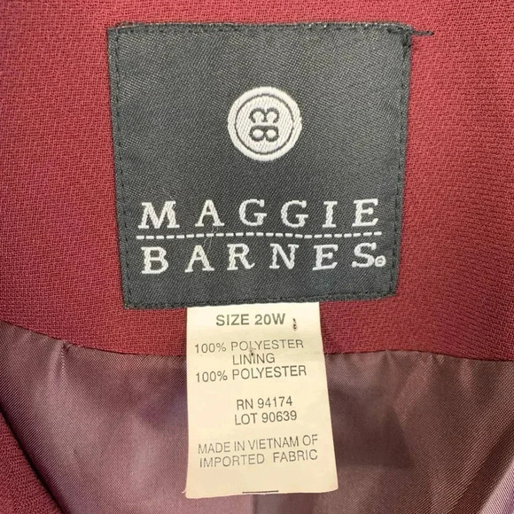 Maggie Barnes Vintage Long Sleeve Button Down Shirt Jacket Size 20W Burgundy - Picture 16 of 16